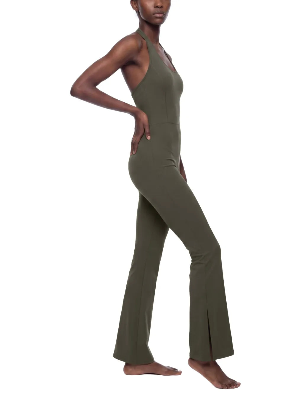 QC Halter Flared Jumpsuit