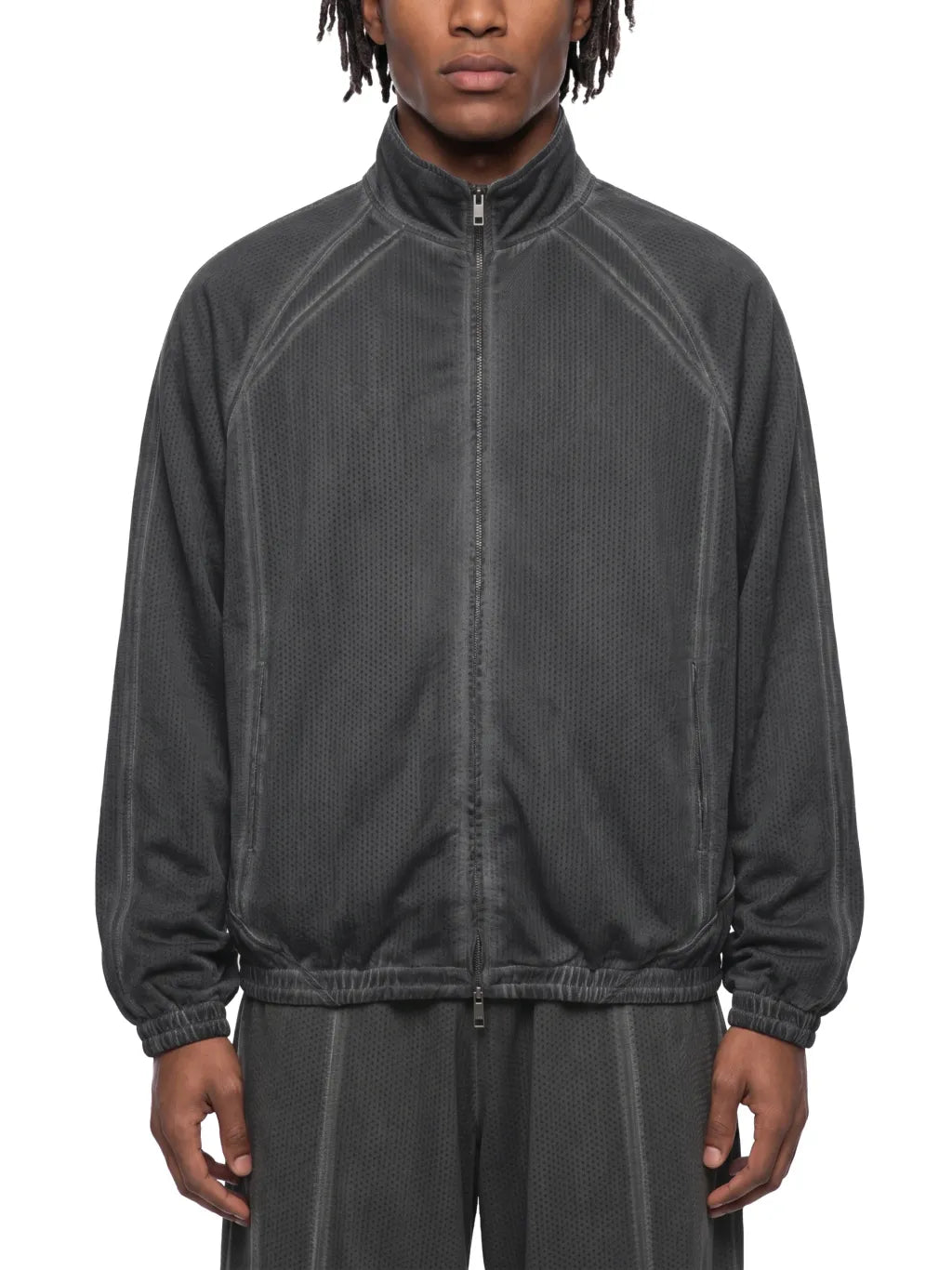 QC Vintage Wash Full Zip Mesh Jacket