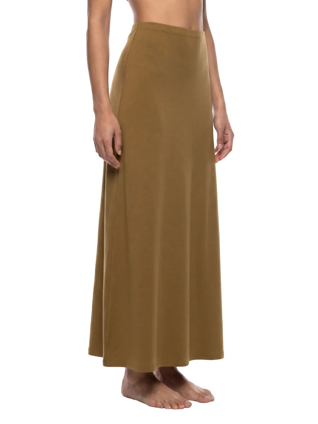 QC Women's Solid Color Knit Maxi Skirt