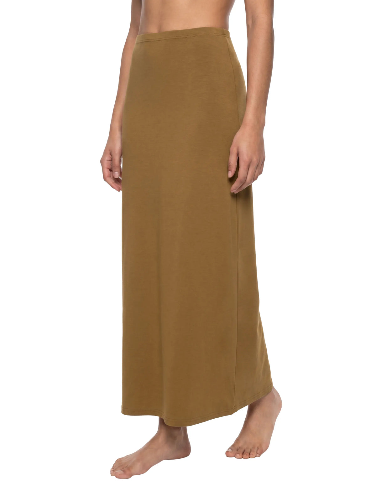 QC Women's Solid Color Knit Maxi Skirt