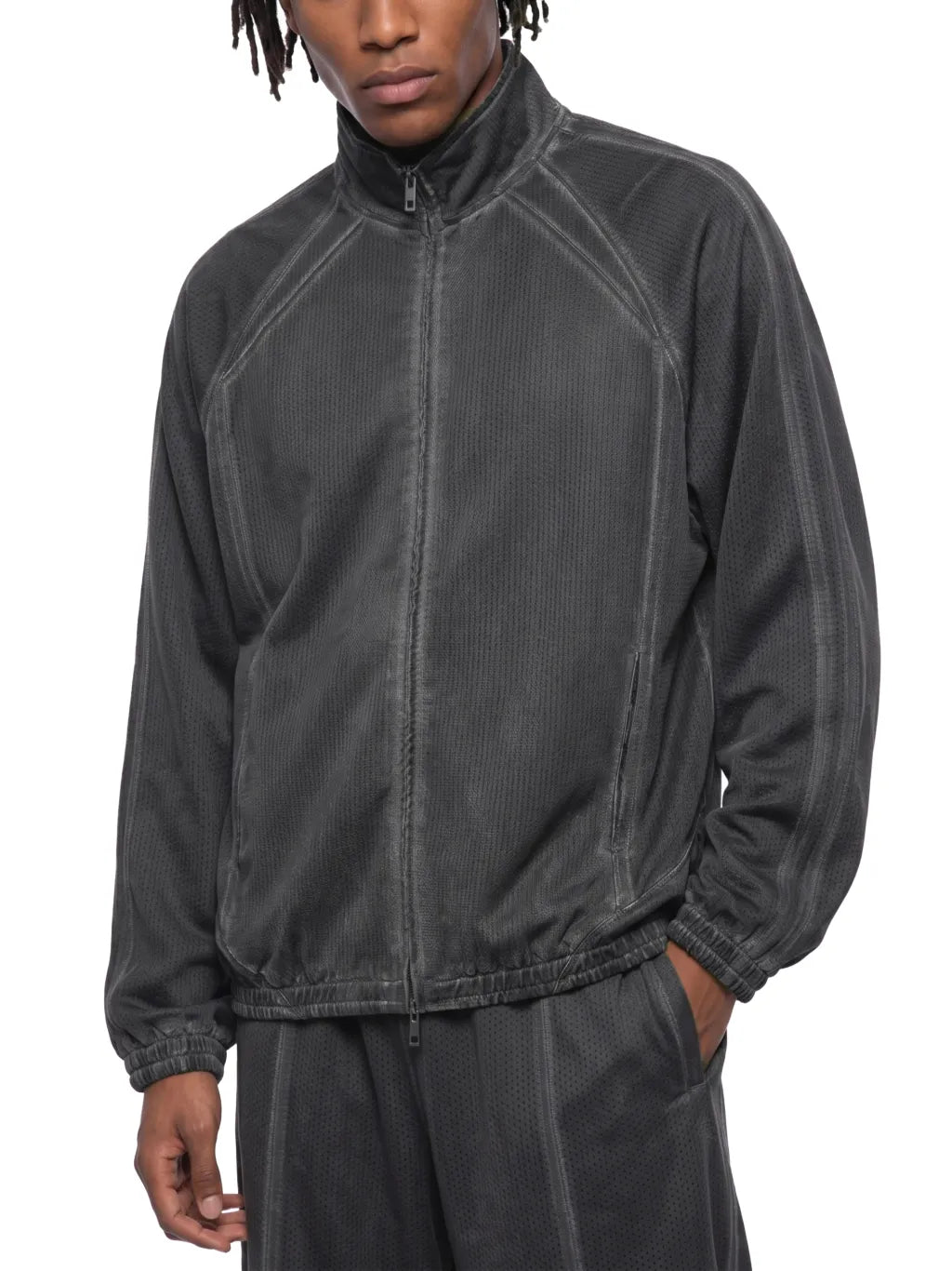 QC Vintage Wash Full Zip Mesh Jacket