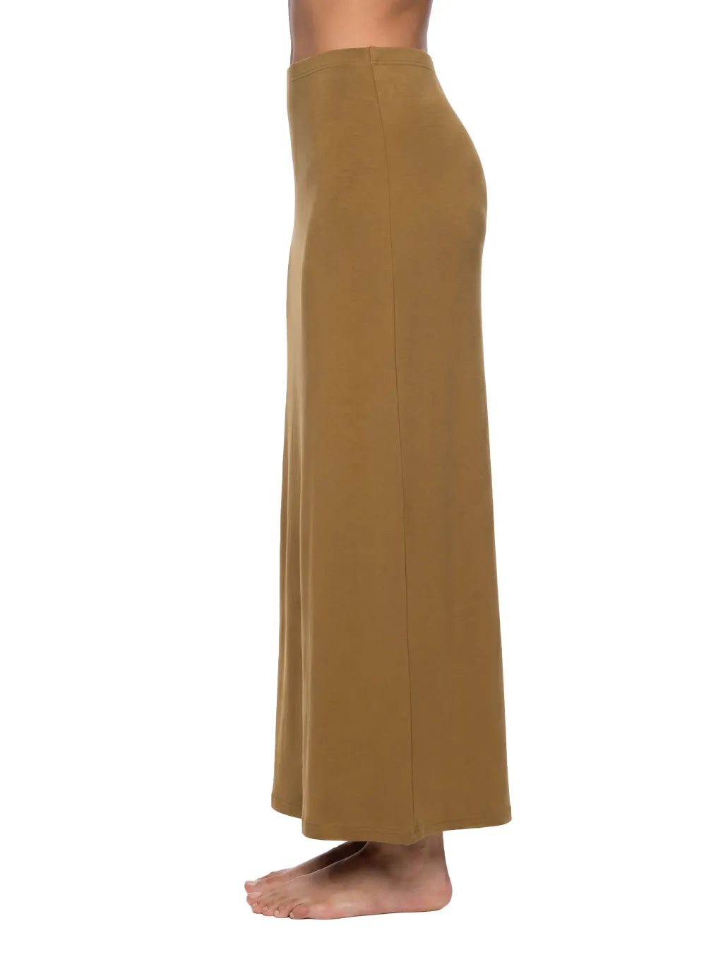 QC Women's Solid Color Knit Maxi Skirt