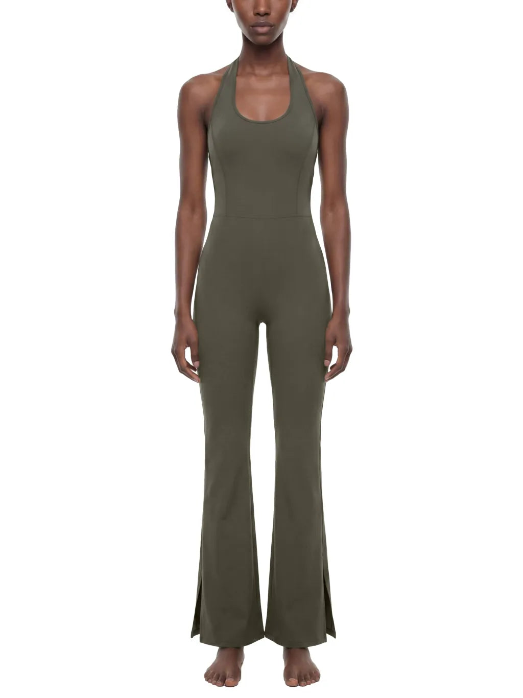QC Halter Flared Jumpsuit