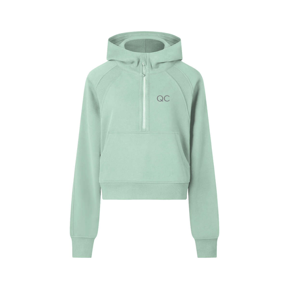 QC Cropped Half-Zip Hoodie