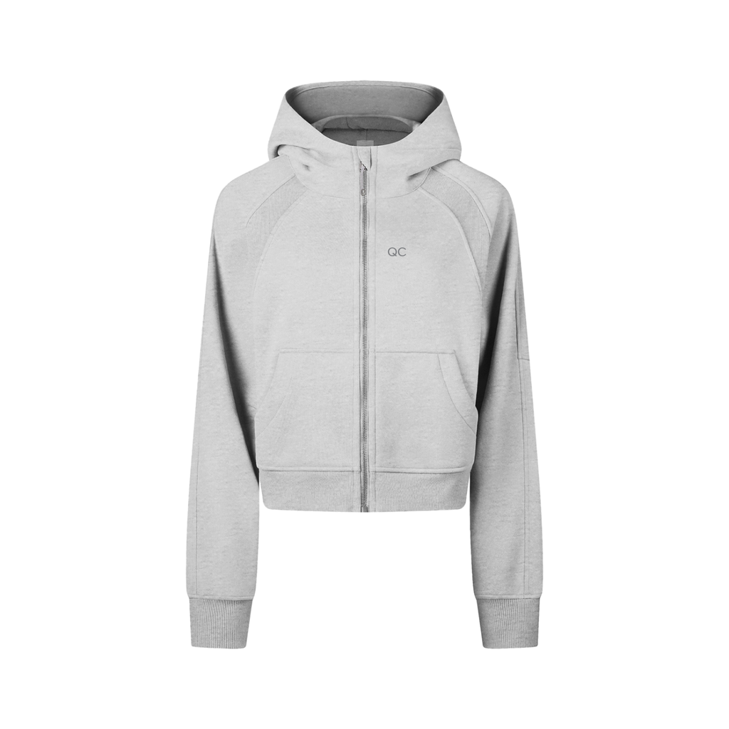QC Cropped Zip-Through Hoodie