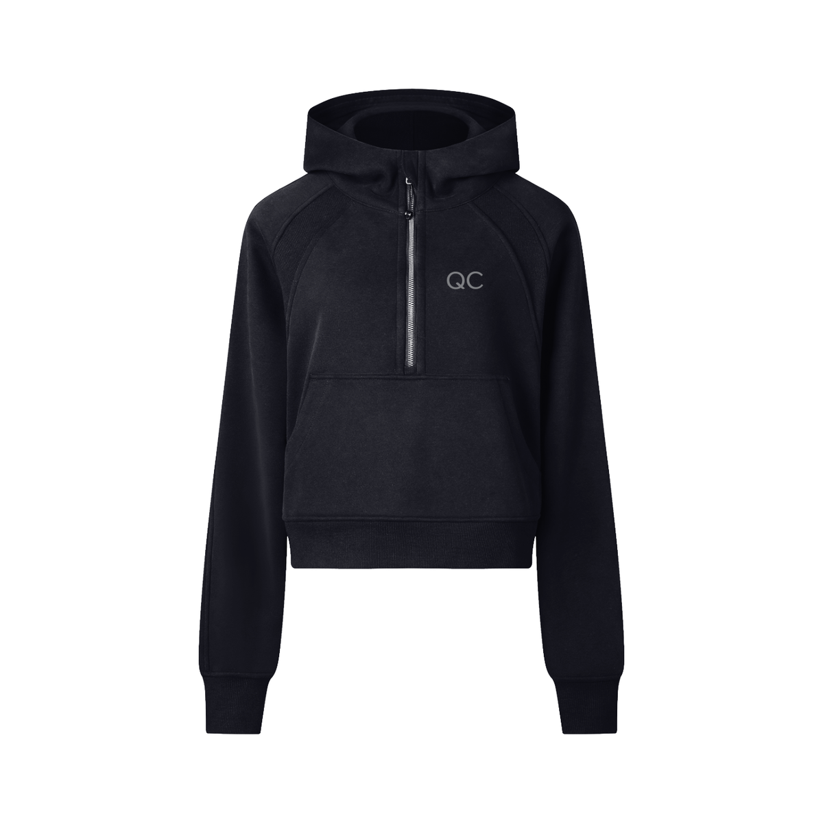 QC Cropped Half-Zip Hoodie