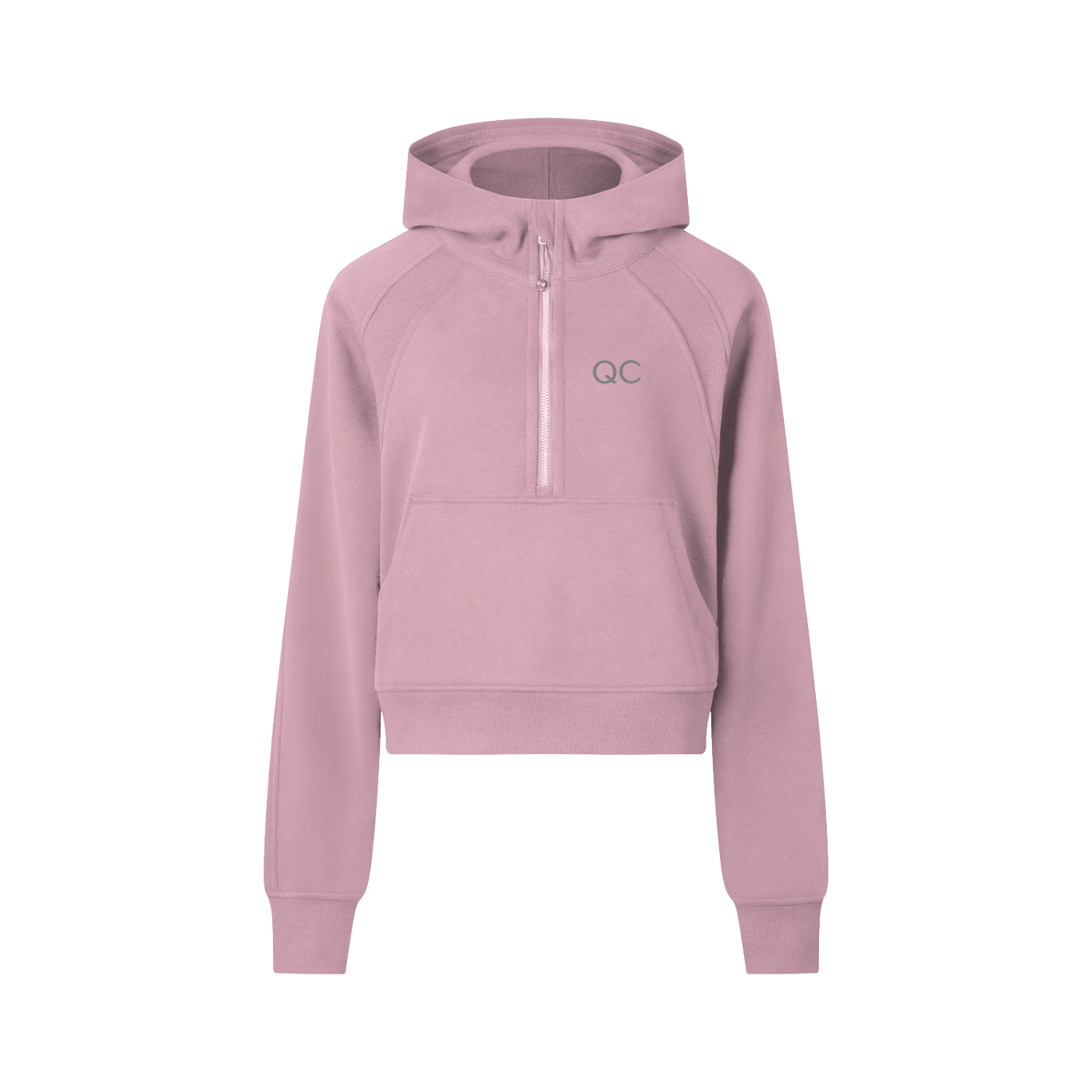 QC Cropped Half-Zip Hoodie