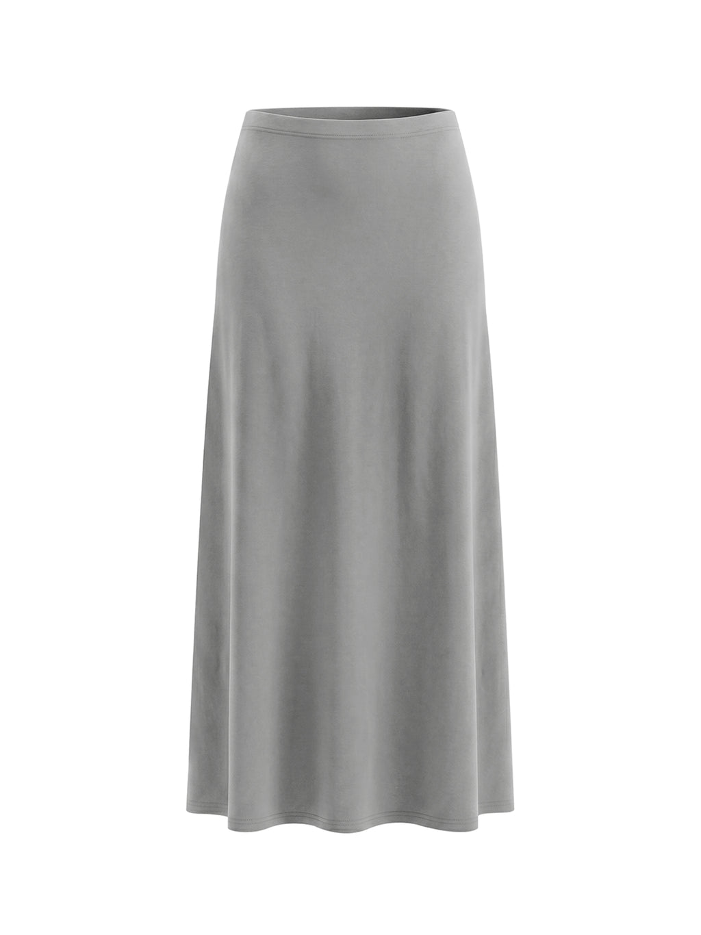 QC Women's Solid Color Knit Maxi Skirt